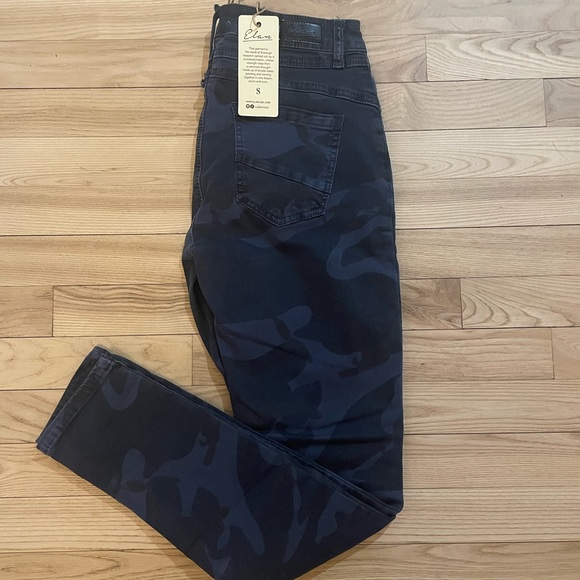 Elane Blue Camo Skinny Jeans Jayme Fly Button Womens Size Small - Picture 5 of 12